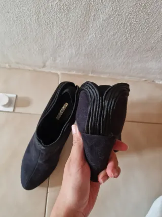 Botines tacón azul marino