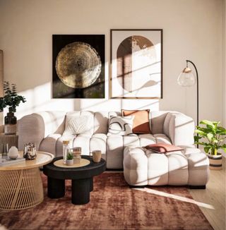 Sofá 3/4 plazas beige Maisons du Monde