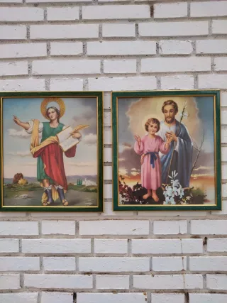 Cuadro religioso San Pancracio y S.José Niño Jesús