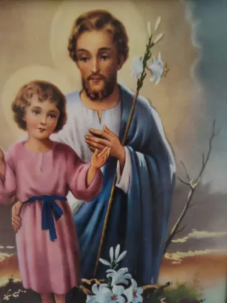 Cuadro religioso San Pancracio y S.José Niño Jesús