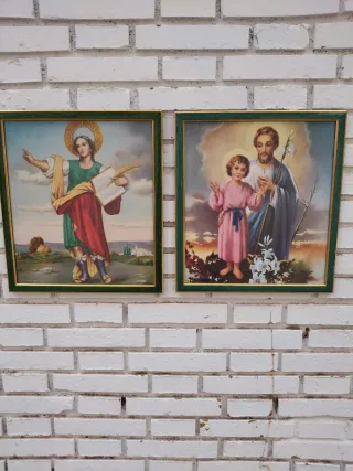 Cuadro religioso San Pancracio y S.José Niño Jesús