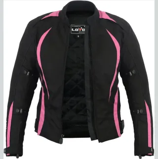 Chaqueta Moto Mujer Negra y Rosa