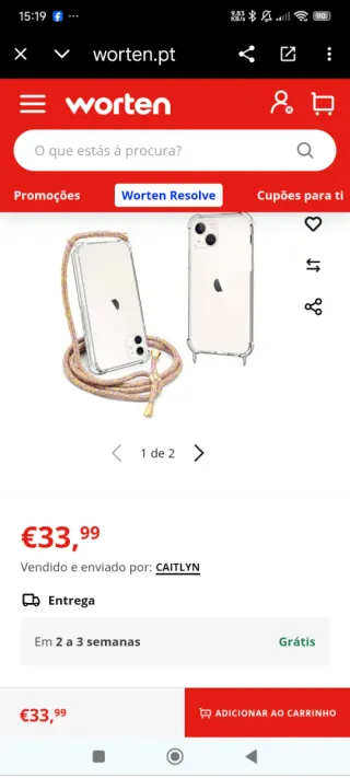 Capa com fita iPhone 13/14 Transparente