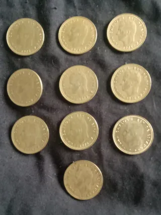 Lote 10 Monedas 1 Peseta 1975
