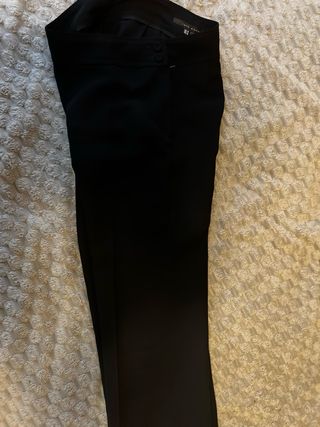 Pantalones anchos negros mujer