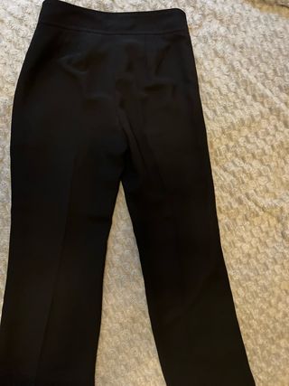 Pantalones anchos negros mujer