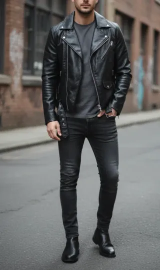 Cazadora Biker Zara Negra Talla S