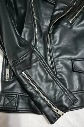 Cazadora Biker Zara Negra Talla S