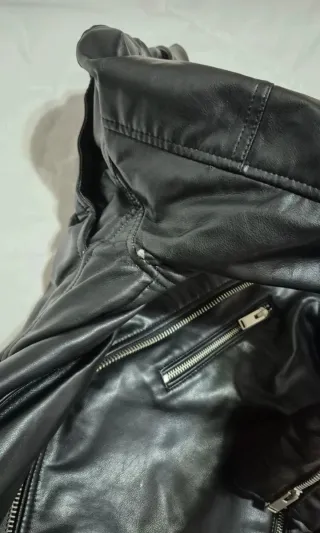 Cazadora Biker Zara Negra Talla S