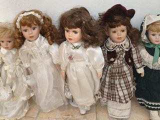 Lote de 7 muñecas de porcelana vintage años 80 90