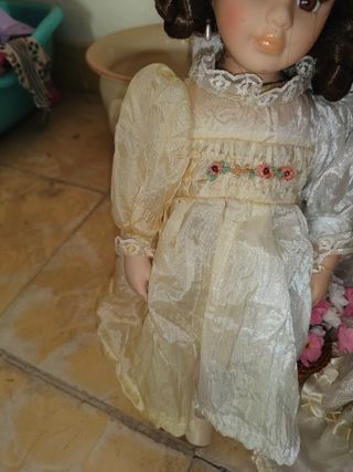 Lote de 7 muñecas de porcelana vintage años 80 90