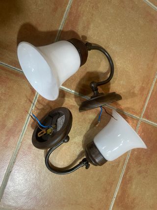 Apliques de pared madera y cristal