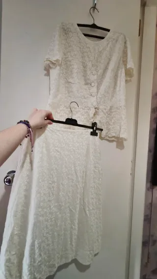 Conjunto blanco mujer encaje