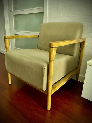 Poltrone soggiorno stile nordico in legno naturale (2 pz)