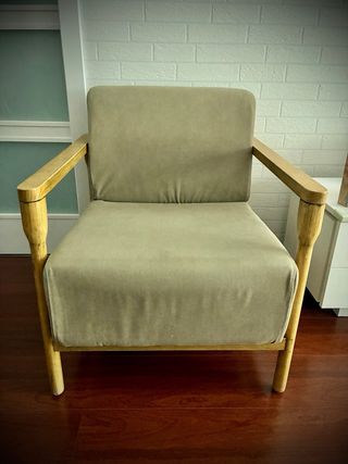 Poltrone soggiorno stile nordico in legno naturale (2 pz)