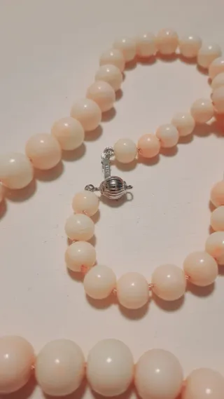 Collana Perle Corallo Bianco Pelle d'Angelo