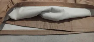 Falda polipiel beige con felpa