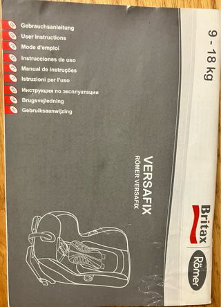 Silla de coche Britax Römer Versafix Grupo I