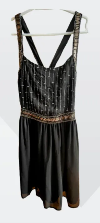 Conjunto fiesta negro y dorado