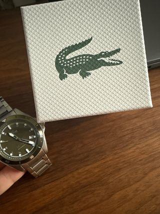 Reloj Lacoste Cocodrilo Verde y Plateado