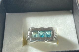 Anillo Plata 925 con Piedras Azules