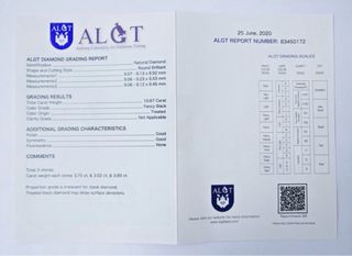 3 Diamantes Negros Naturales 10.67 CT ALGT