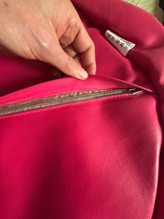 Puff pera rosa piel sintética