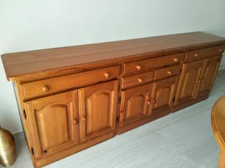 Mesa Comedor Redonda y 6 sillas madera maciza