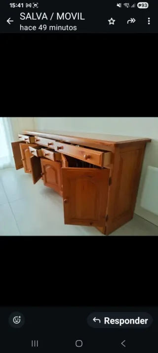 Mesa Comedor Redonda y 6 sillas madera maciza