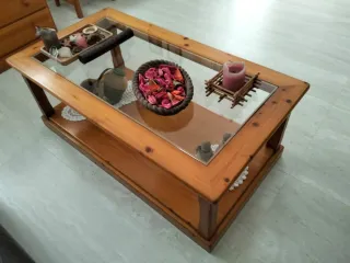 Mesa Comedor Redonda y 6 sillas madera maciza