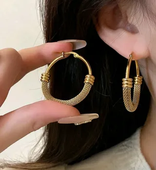 Pendientes Aro Bañados en Oro