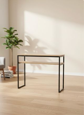 Consola madera maciza y metal