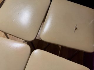 Juego de 4 sillas cocina beige y plata