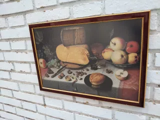 Cuadro Bodegón Frutas, Queso y Nueces 1613 vintage