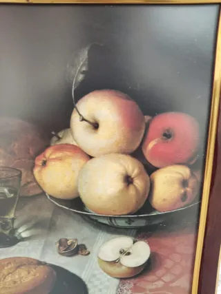 Cuadro Bodegón Frutas, Queso y Nueces 1613 vintage