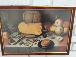 Cuadro Bodegón Frutas, Queso y Nueces 1613 vintage