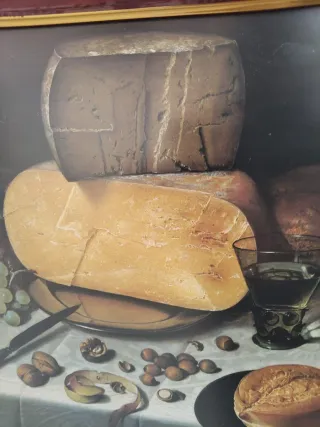 Cuadro Bodegón Frutas, Queso y Nueces 1613 vintage