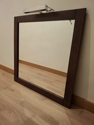 Espejo Baño Madera 80x80cm