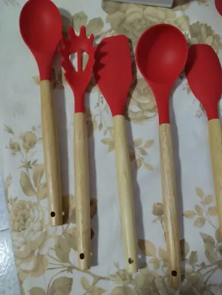 Set Utensili Cucina Silicone Rosso 12 Pezzi