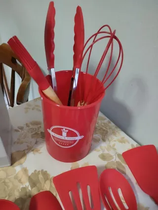 Set Utensili Cucina Silicone Rosso 12 Pezzi