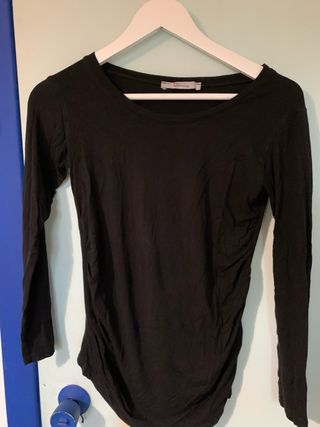 Camiseta premamá manga larga Be Mammy azul M