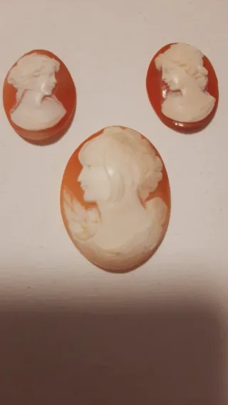 Set 3 cammei per realizzare ciondolo e orecchini