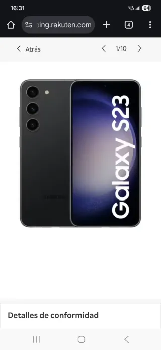 Samsung Galaxy S23 128GB Negro Fantasma