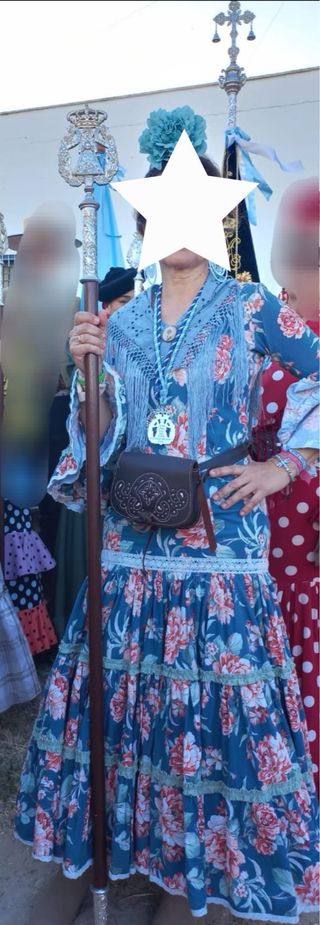 Vestido Flamenco Largo Estampado Floral