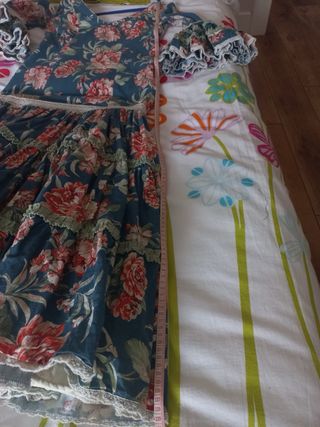 Vestido Flamenco Largo Estampado Floral