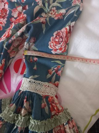 Vestido Flamenco Largo Estampado Floral