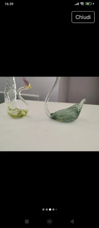 Set 2 Cigni Vetro Murano vintage