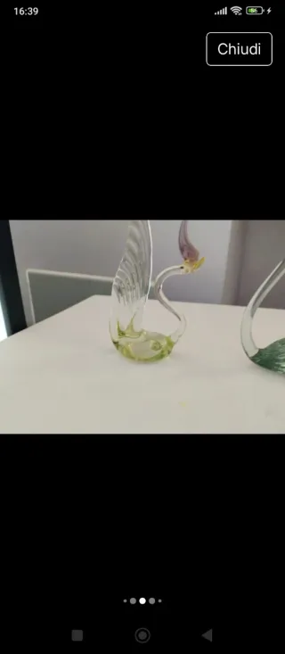 Set 2 Cigni Vetro Murano vintage