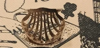 Conjunto Tous collar corto y anillo concha plata