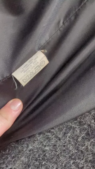 Abrigo lana cuello pelo negro/gris